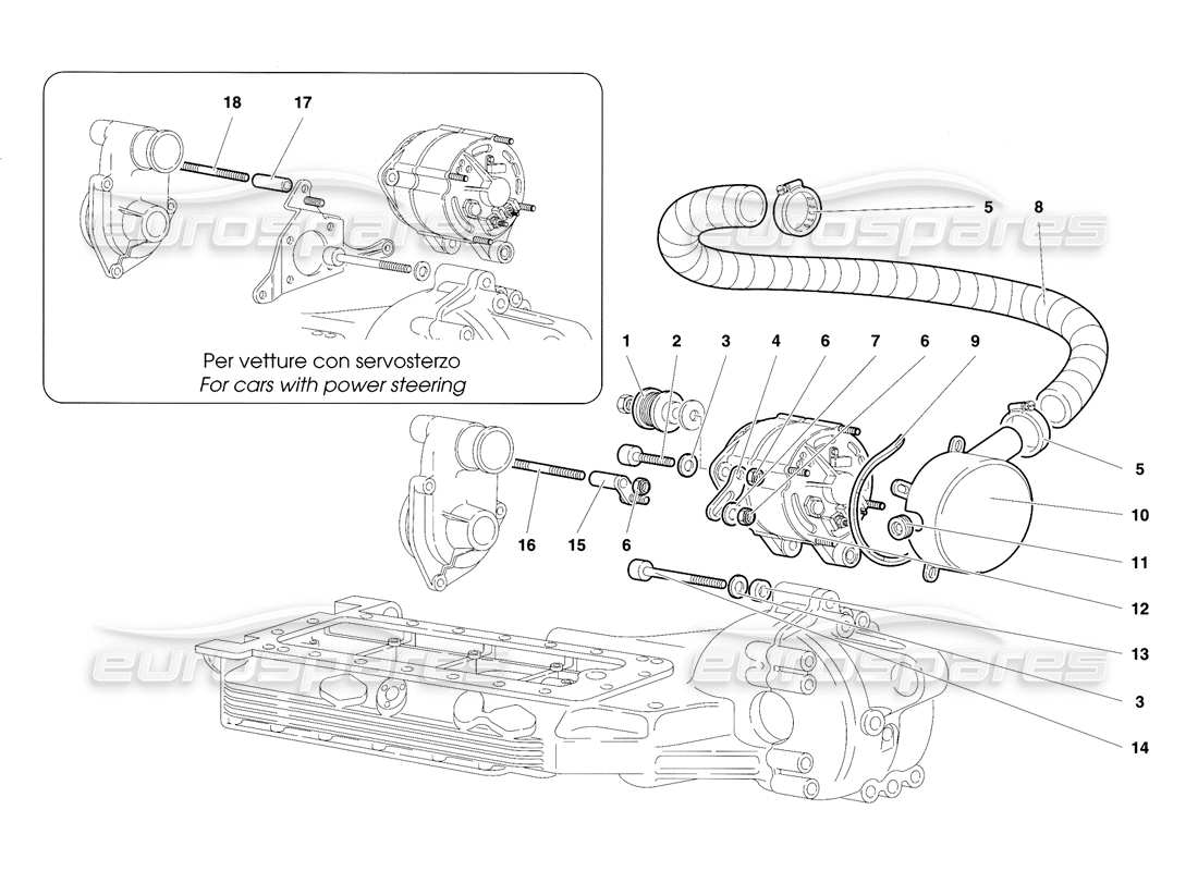 a part diagram from the lamborghini diablo parts catalogue