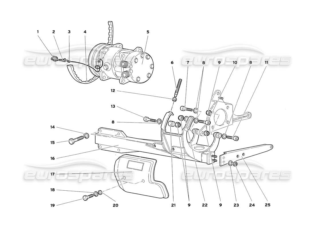 a part diagram from the lamborghini diablo sv (1999) parts catalogue