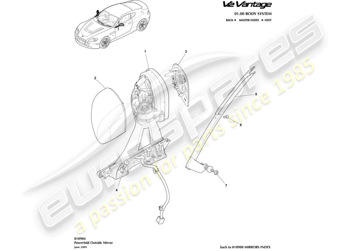 a part diagram from the aston martin v12 vantage parts catalogue