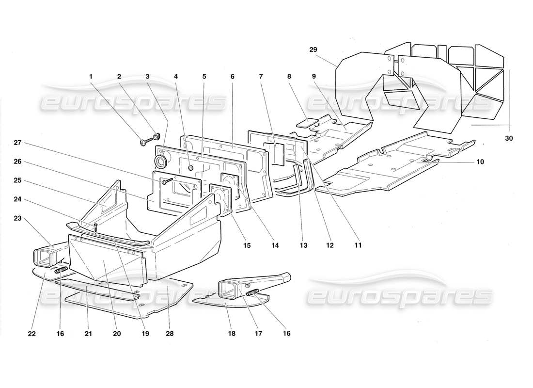 a part diagram from the Lamborghini Diablo Roadster (1998) parts catalogue