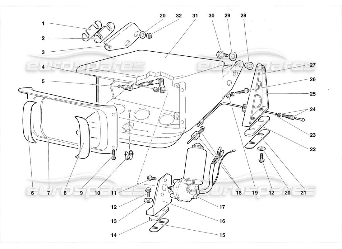 a part diagram from the Lamborghini Diablo Roadster (1998) parts catalogue