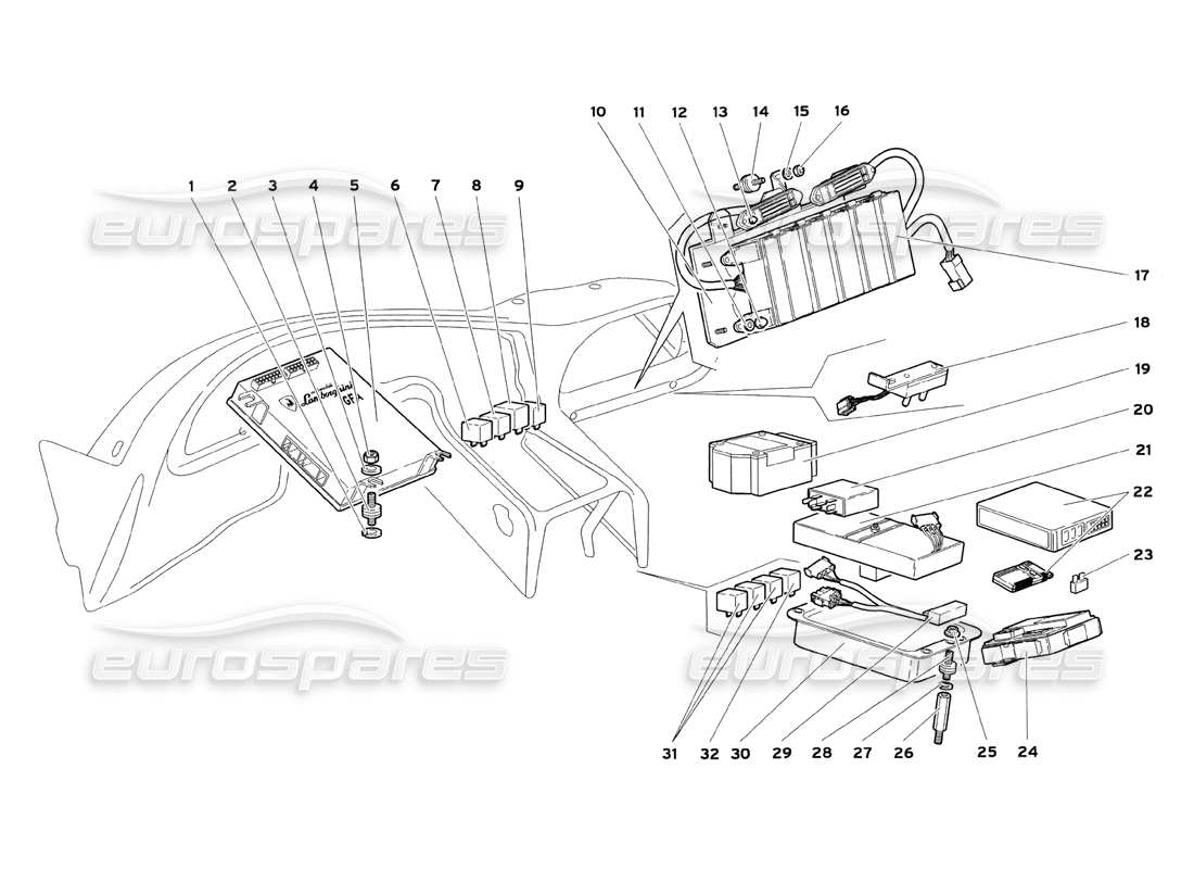 a part diagram from the lamborghini diablo parts catalogue
