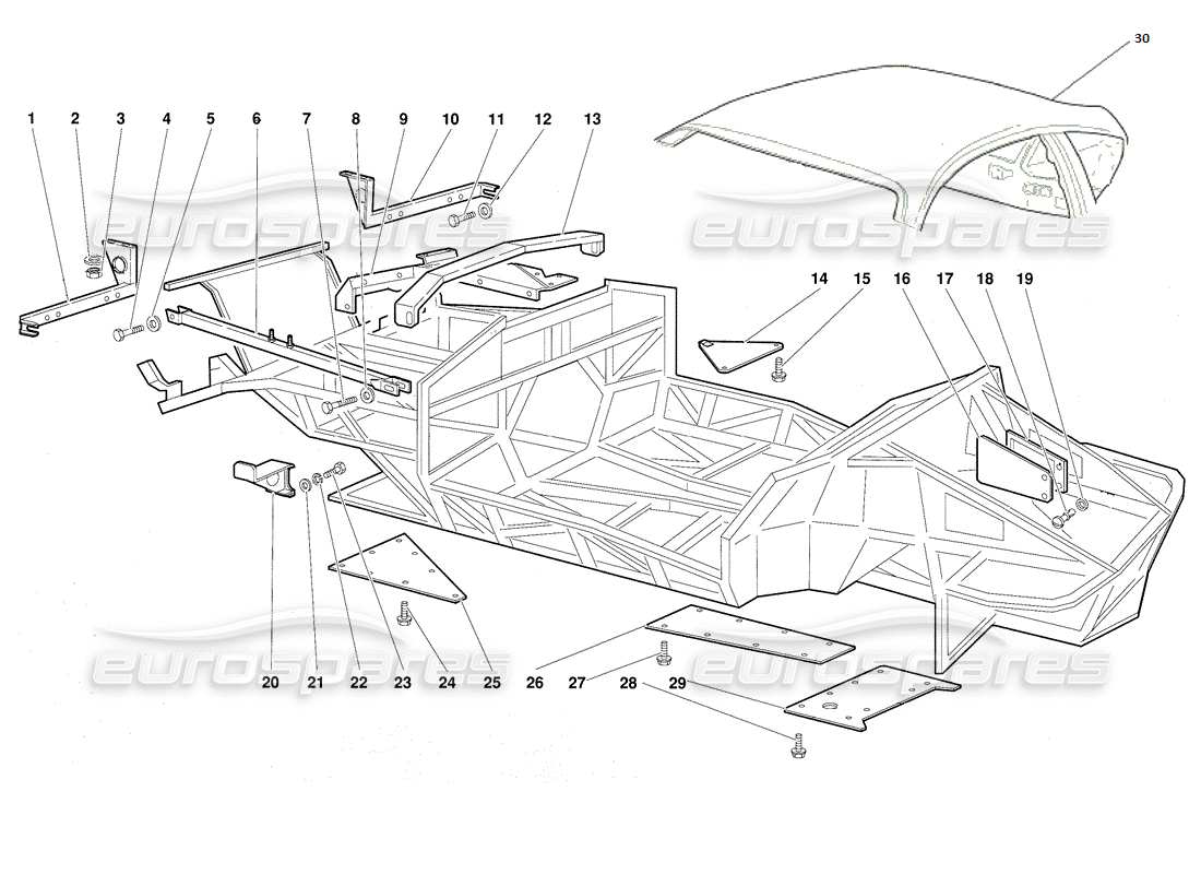 a part diagram from the lamborghini diablo parts catalogue