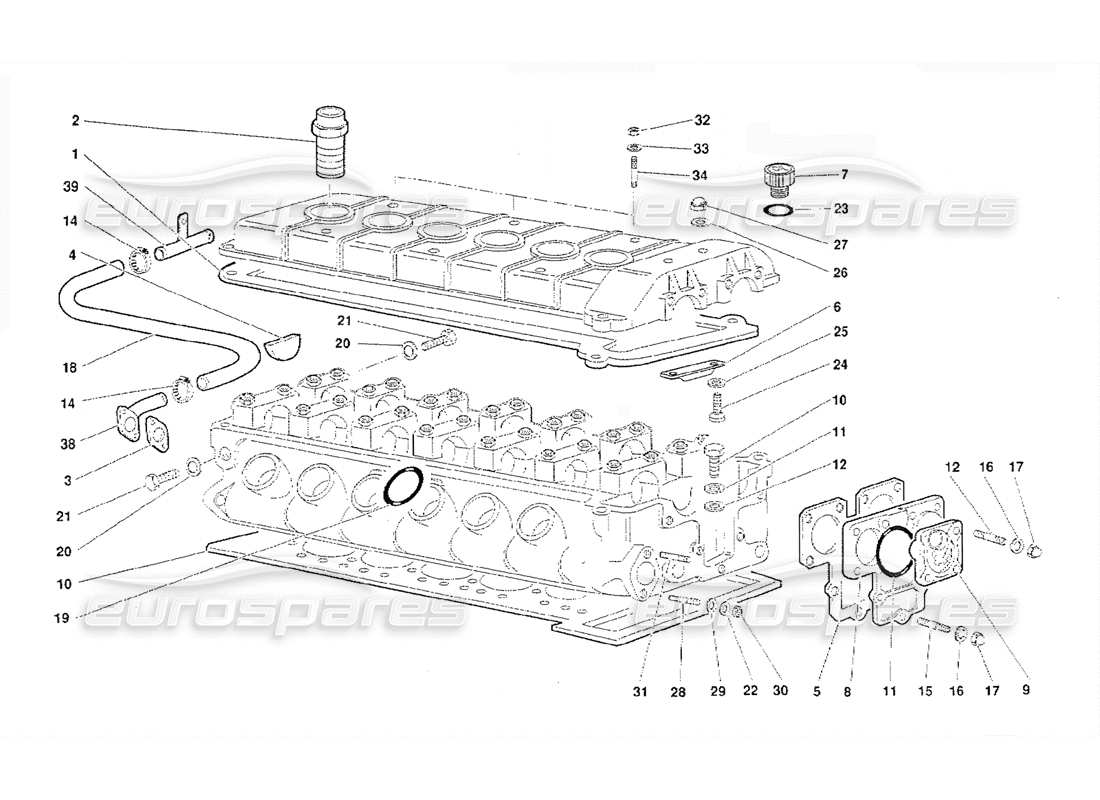 a part diagram from the lamborghini diablo (1991) parts catalogue
