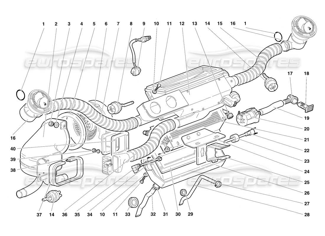 a part diagram from the lamborghini diablo parts catalogue
