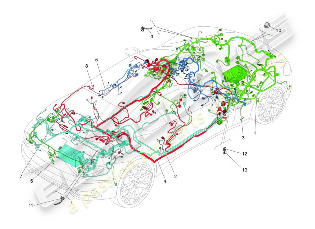 a part diagram from the maserati granturismo s (2015) parts catalogue