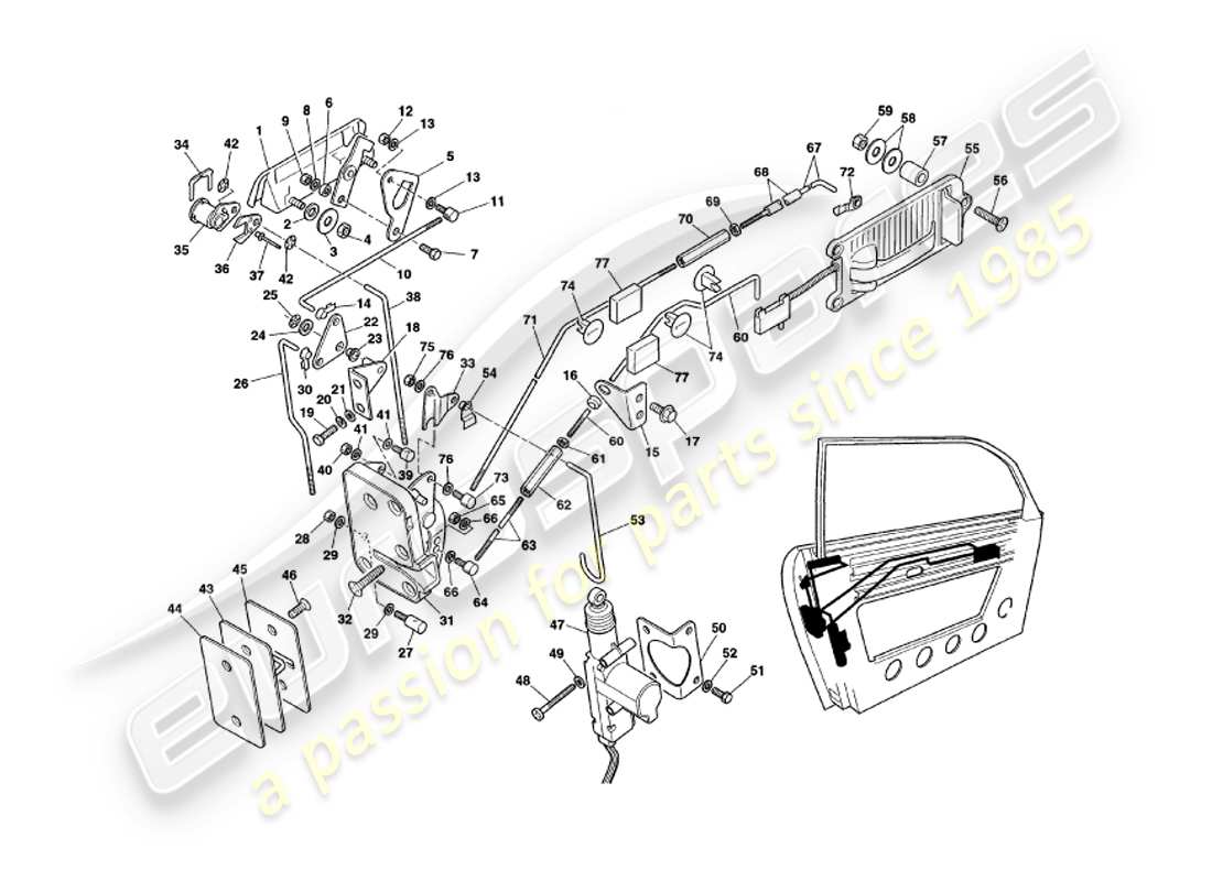 a part diagram from the aston martin v8 coupe parts catalogue