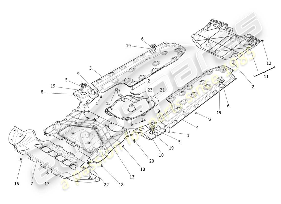 a part diagram from the maserati quattroporte m156 (2014 onwards) parts catalogue