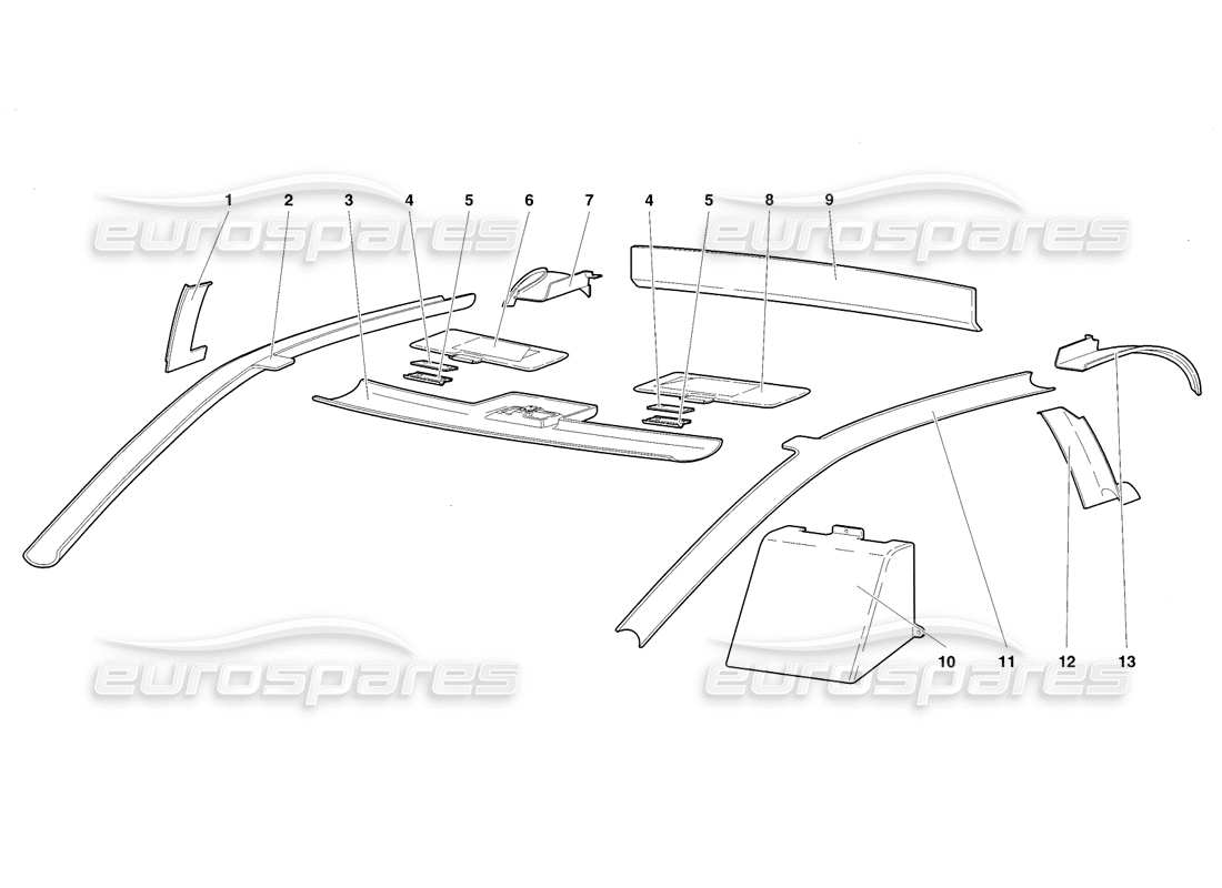 a part diagram from the lamborghini diablo sv (1998) parts catalogue