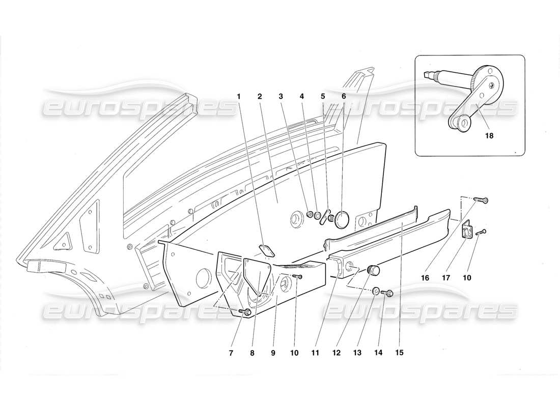 a part diagram from the lamborghini diablo roadster (1998) parts catalogue