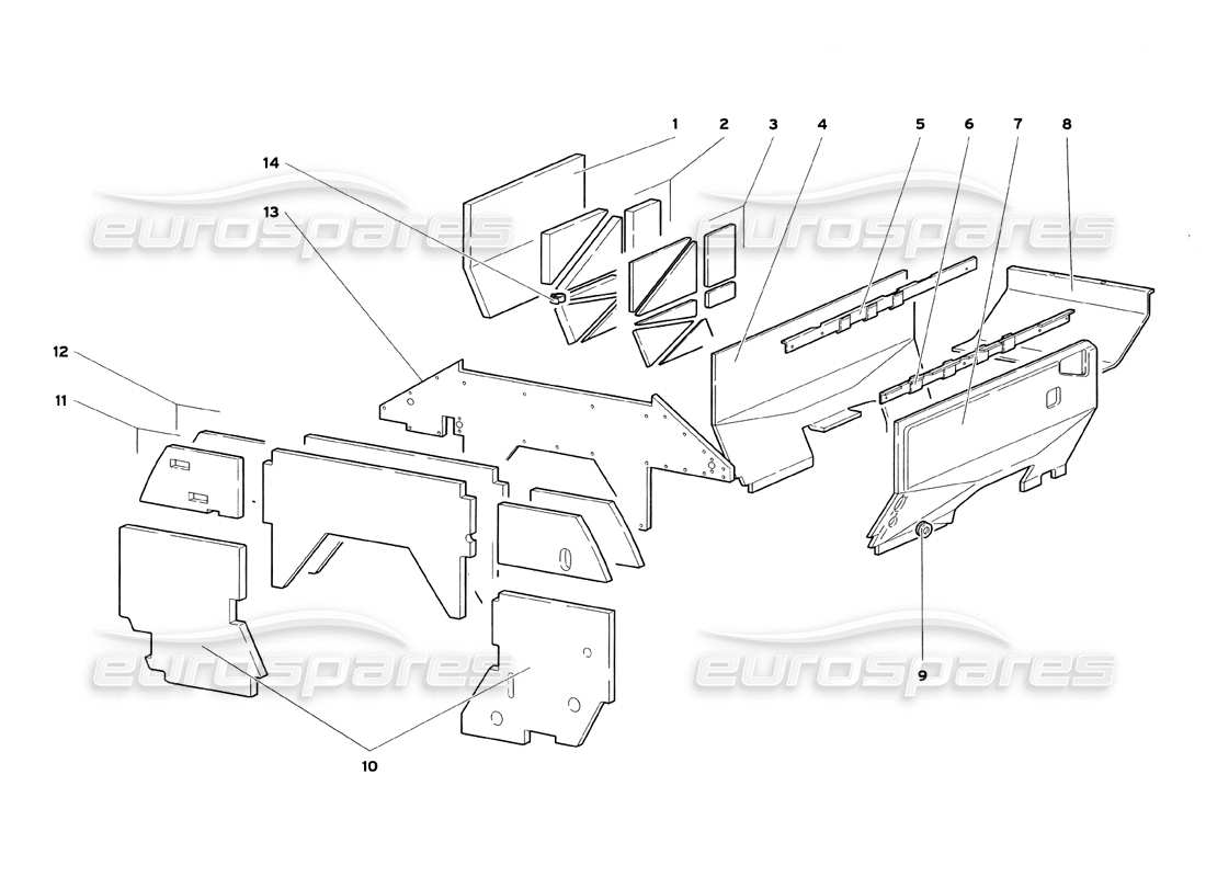 a part diagram from the lamborghini diablo sv (1999) parts catalogue