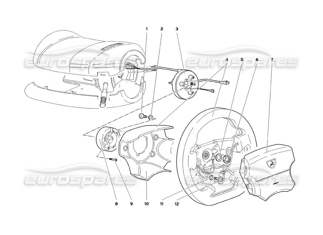a part diagram from the lamborghini diablo parts catalogue