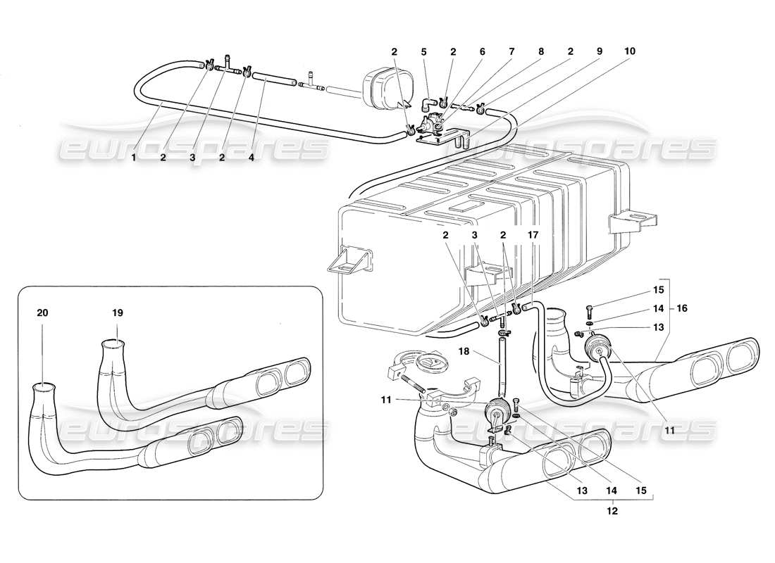 a part diagram from the lamborghini diablo parts catalogue