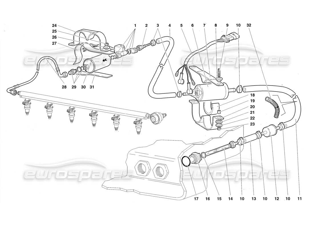 a part diagram from the Lamborghini Diablo Roadster (1998) parts catalogue