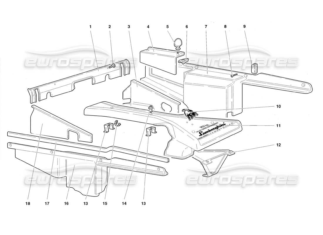 a part diagram from the Lamborghini Diablo Roadster (1998) parts catalogue