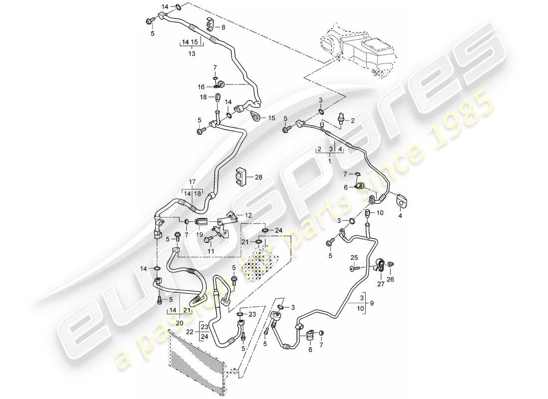 porsche 2006 (cayenne e1 9pa) refrigerant circuit front part diagram