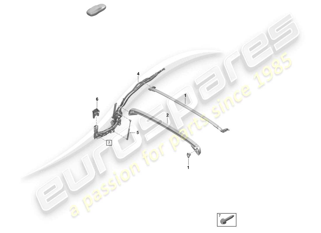 porsche 2017 (718 boxster) top frame individual parts parts diagram
