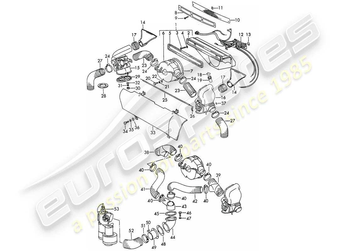 porsche 1967 (911/912) ventilation - heater - d - mj 1969>> parts diagram