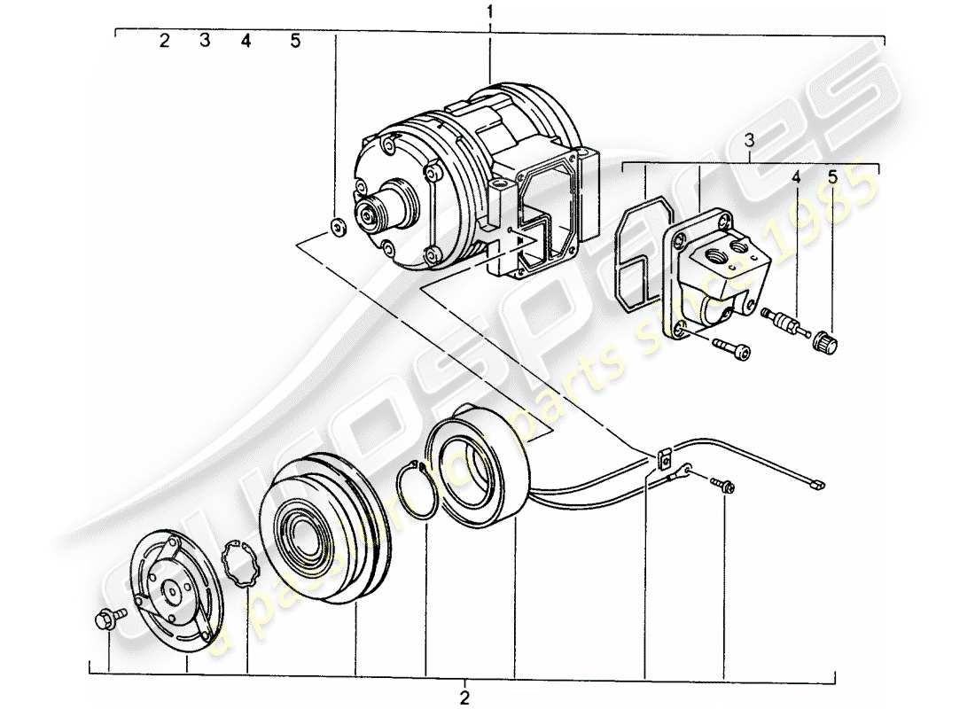 porsche 1995 (993) compressor part diagram