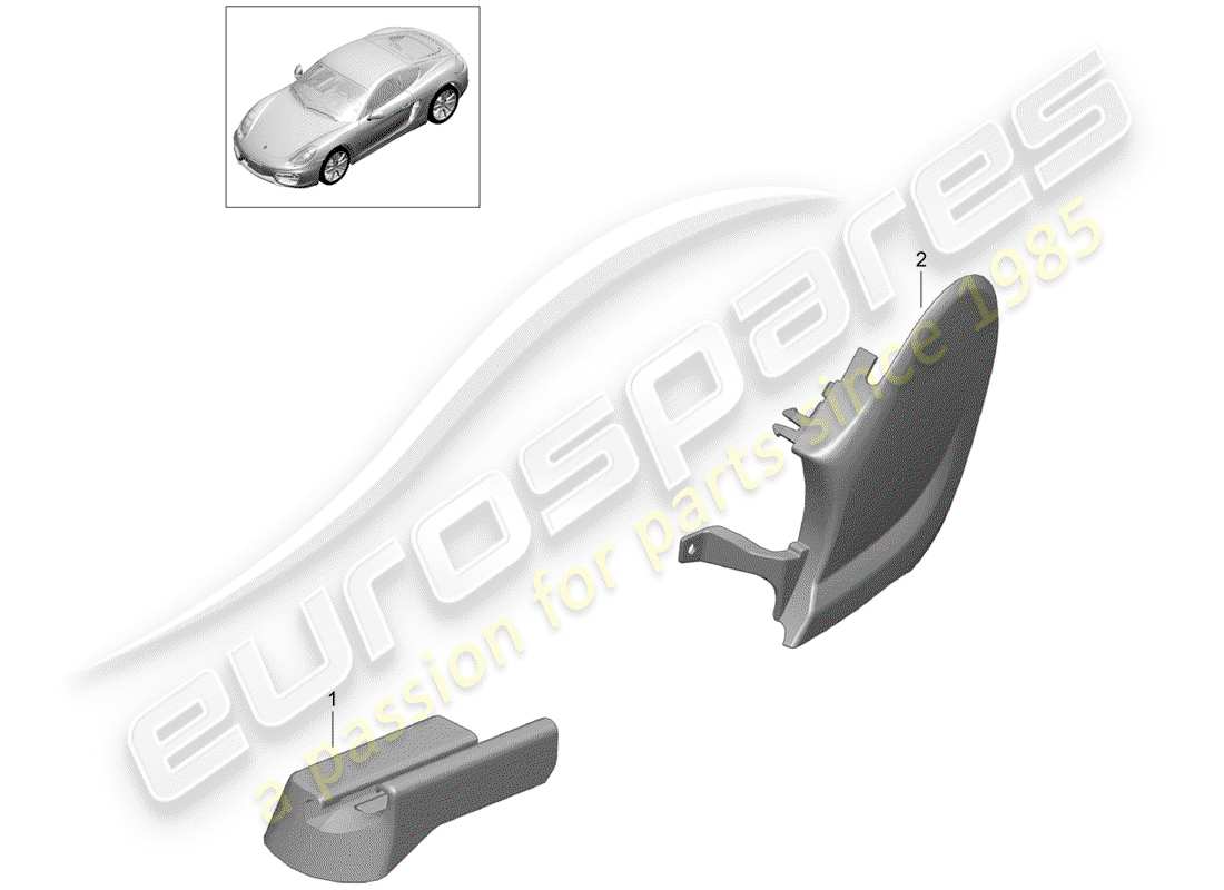 porsche 2014 (981 cayman) sports seat plus (complete) no longer available trim cover trim for seat front part diagram