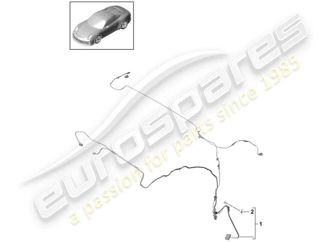 porsche 2014 (991-1 r/gt3/rs) wiring set for soft top catch micro switch part diagram