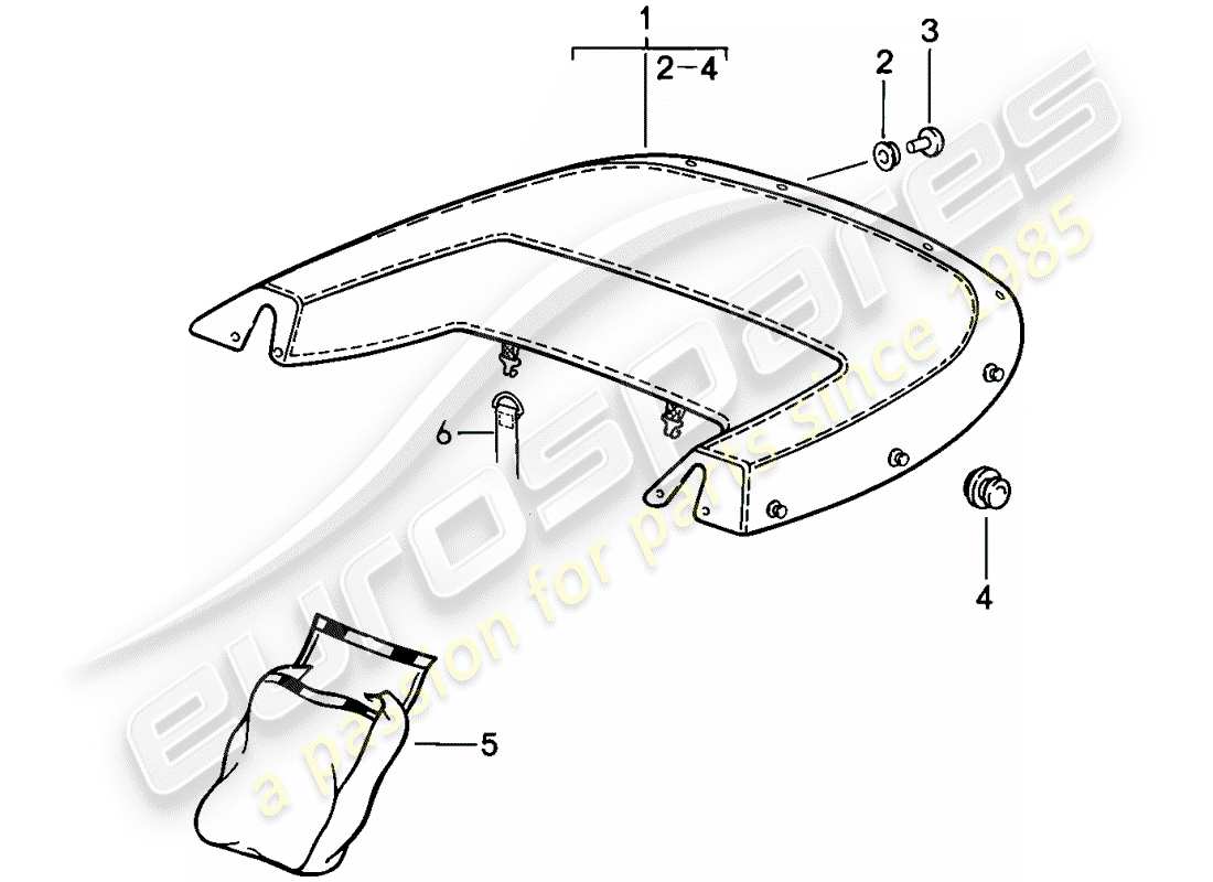 porsche 1989 (911) boot cover part diagram