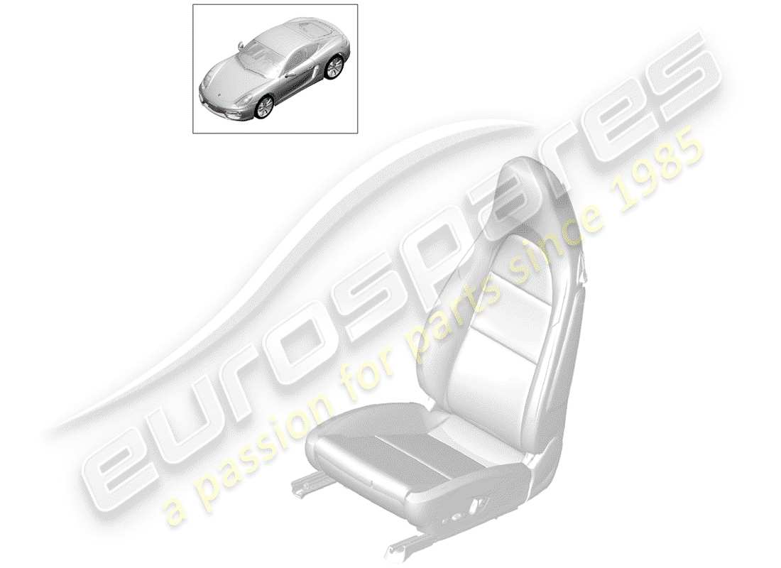 porsche 2014 (981 cayman) heater element backrest bolster heater elem. seat cushion part diagram
