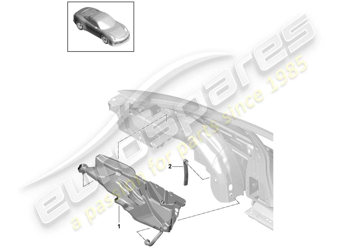 porsche 2014 (991-1 r/gt3/rs) water collecting tray water drainage hose part diagram