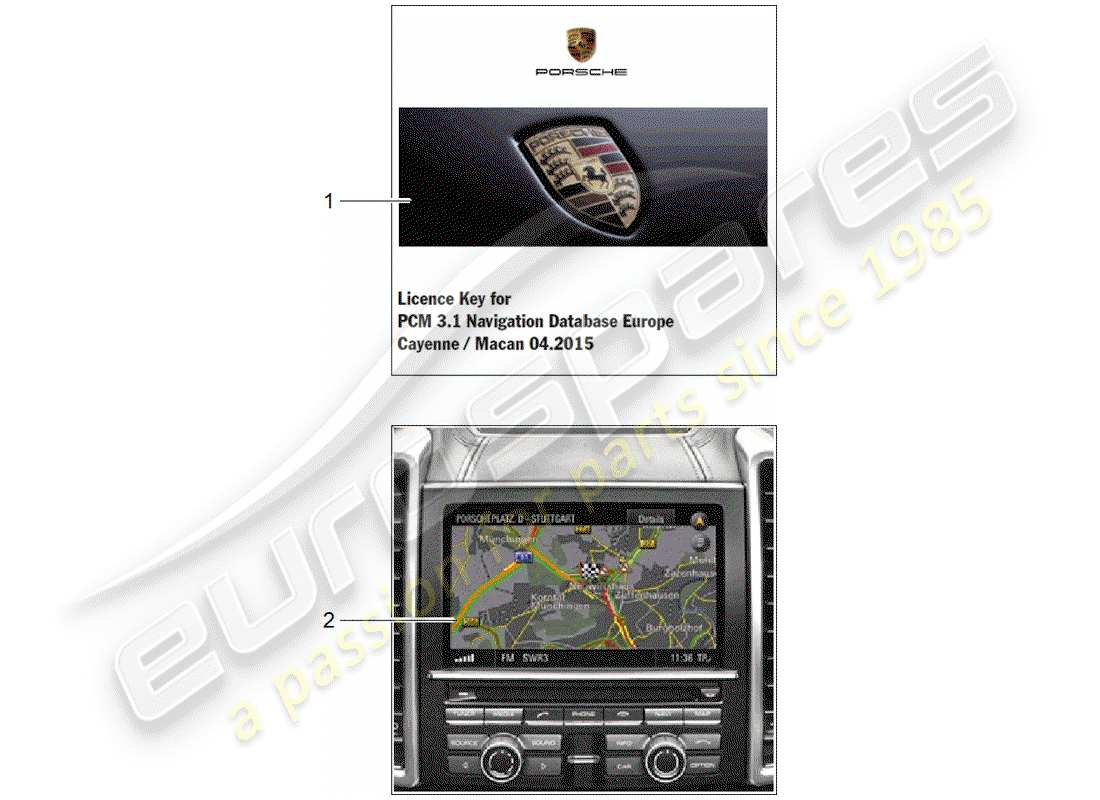 porsche 2015 (tequipment macan) navigation system parts diagram