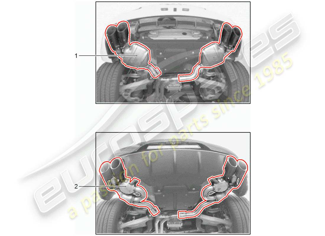 porsche 2016 (tequipment macan) exhaust system parts diagram