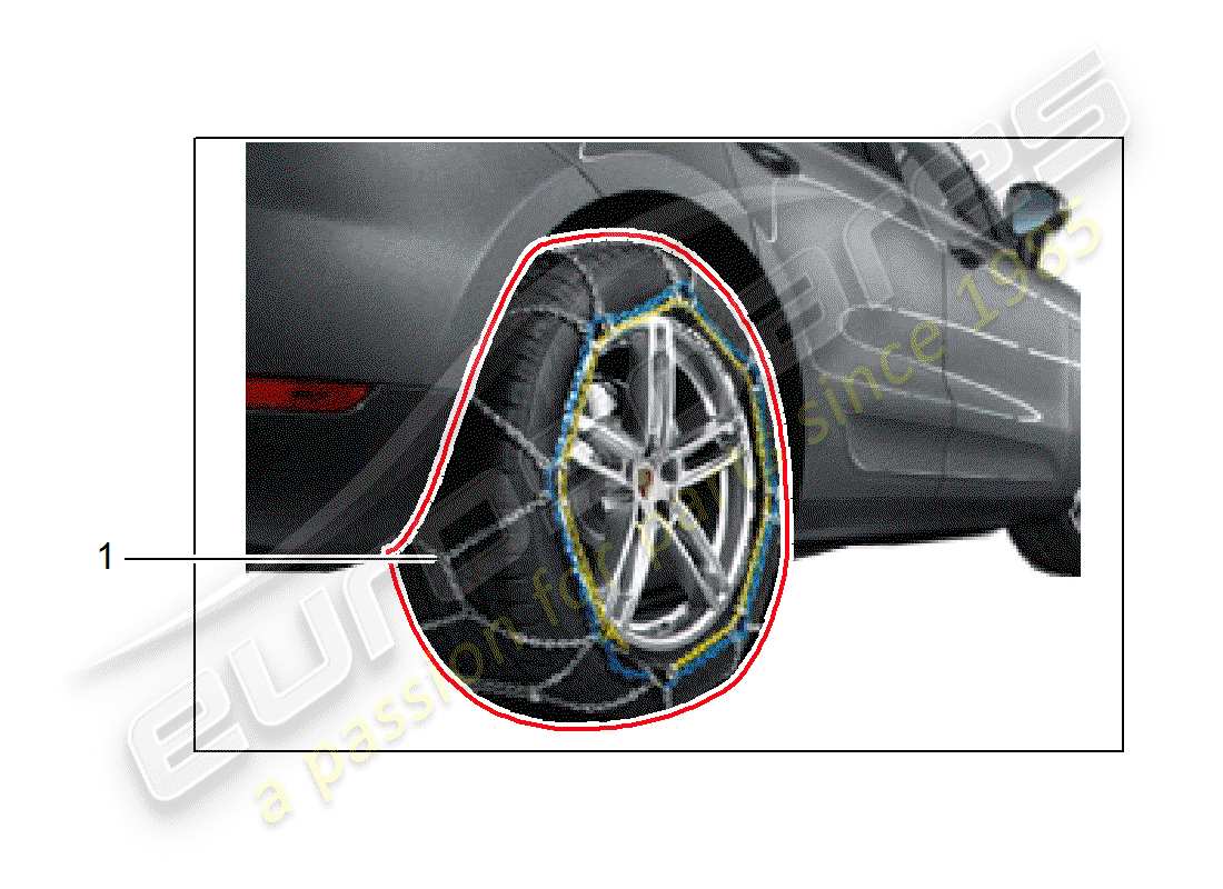 porsche 2020 (tequipment macan) snow chains parts diagram