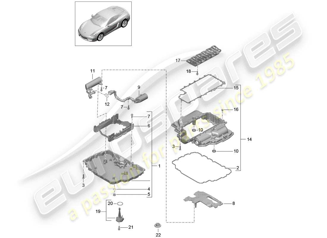 porsche 2015 (981 cayman) oil sump part diagram