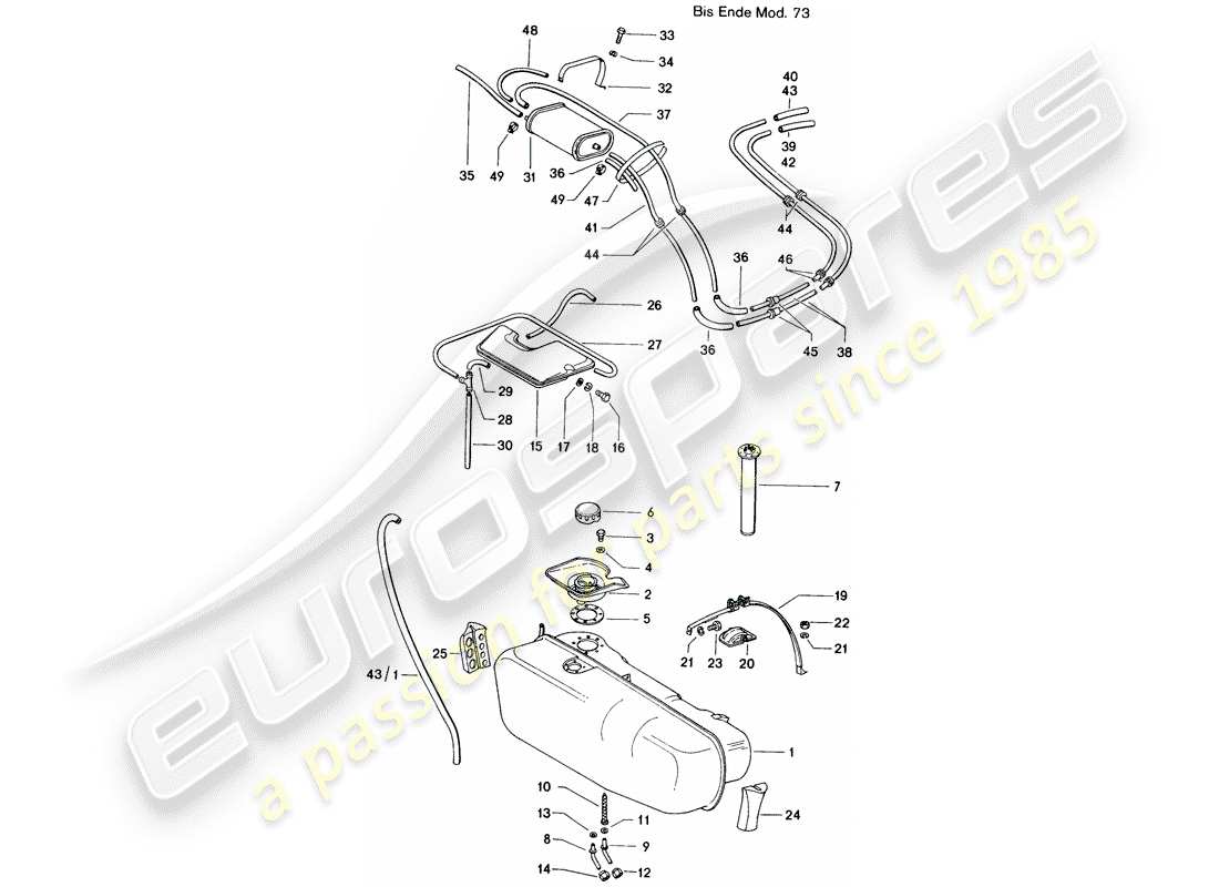 porsche 1970 (914) fuel tank - d >> - mj 1973 parts diagram