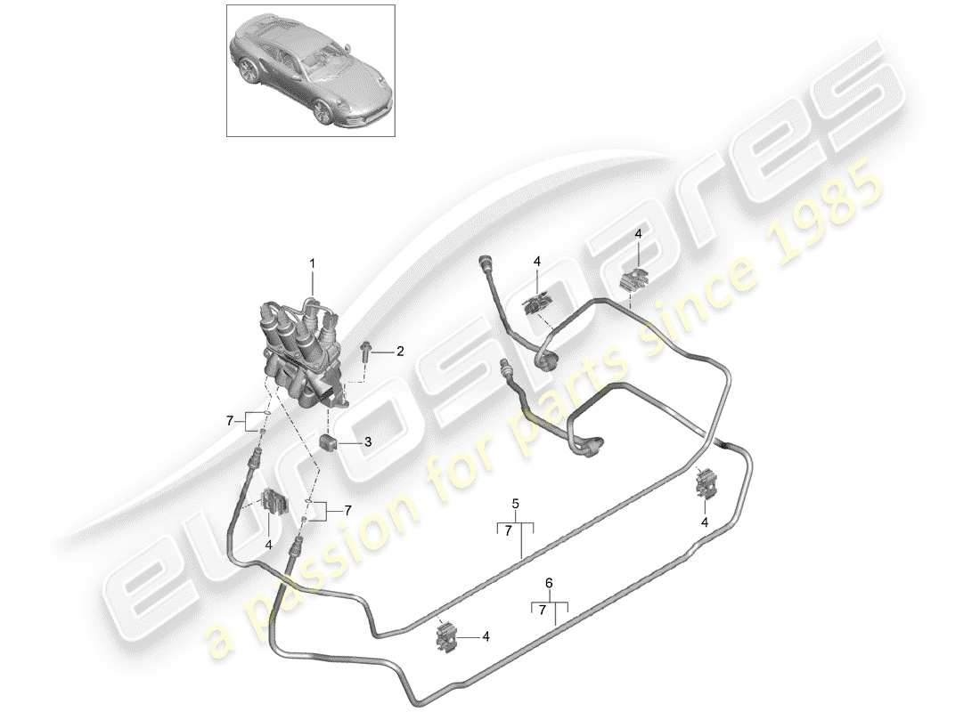 porsche 2015 (991-1 turbo) hydraulic line valve block front end pdcc d >>- mj 2016 part diagram