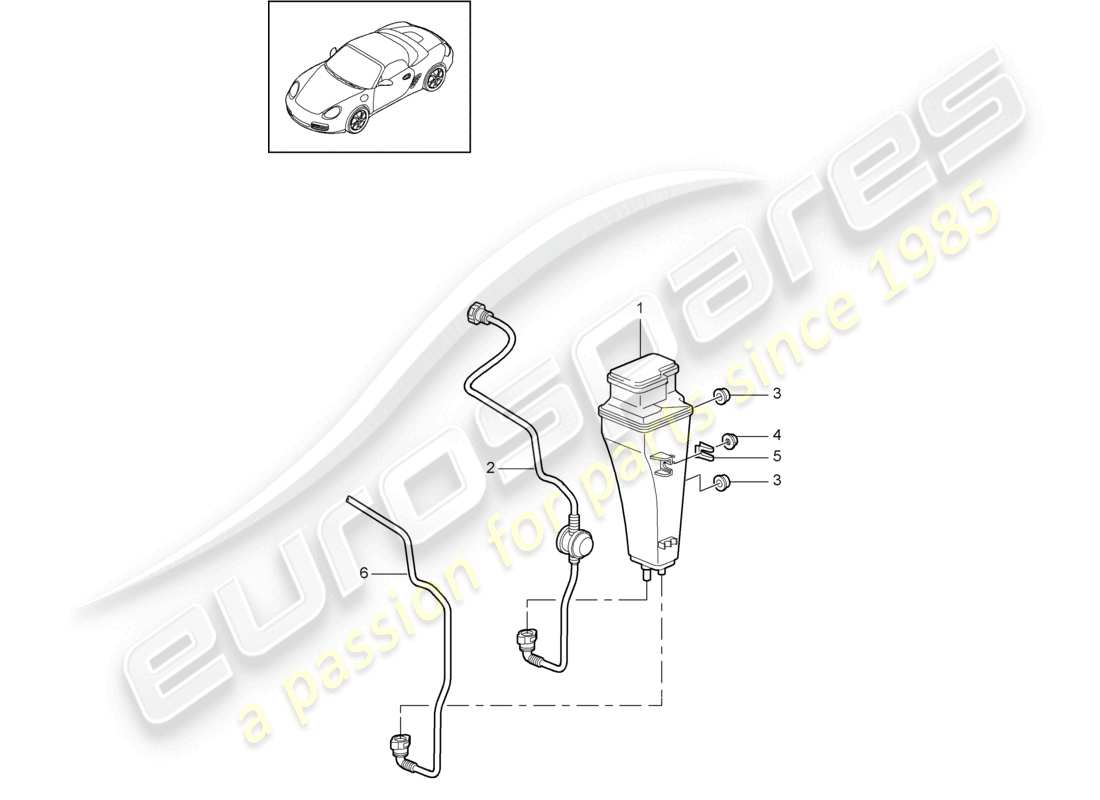 porsche 2011 (987 boxster) activated charcoal container parts diagram