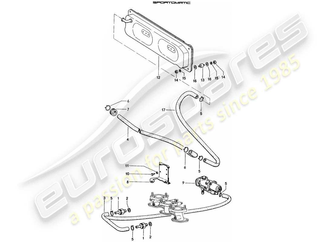 porsche 1975 (914) vacuum system - for - clutch release - d >> - mj 1971 part diagram