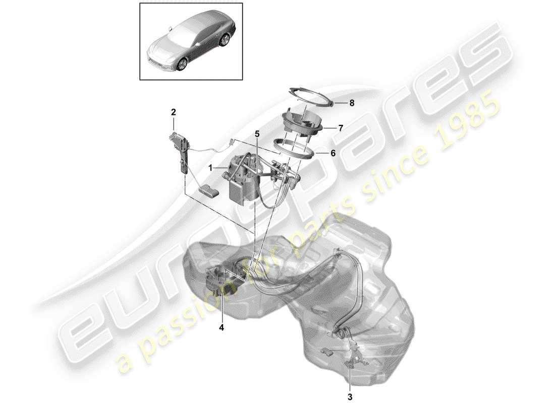 porsche 2018 (panamera 971-1) fuel pump suction jet pump part diagram
