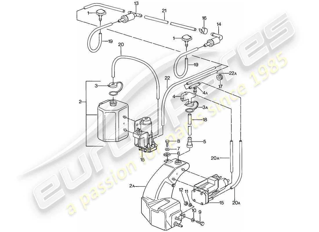 porsche 1977 (924) windshield washer unit - d >> - mj 1978 parts diagram