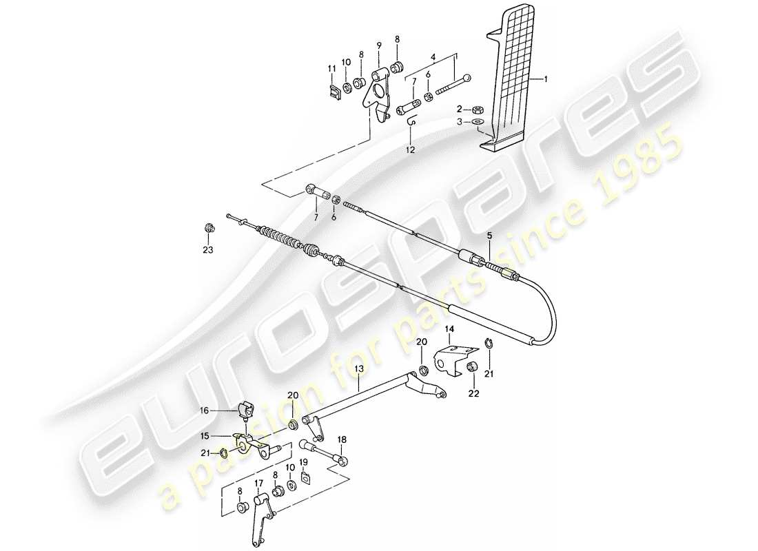 porsche 1998 (993) pedals - throttle control part diagram
