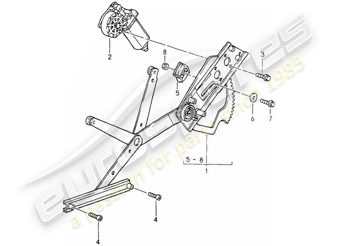 porsche 1991 (964) window regulator - electric parts diagram