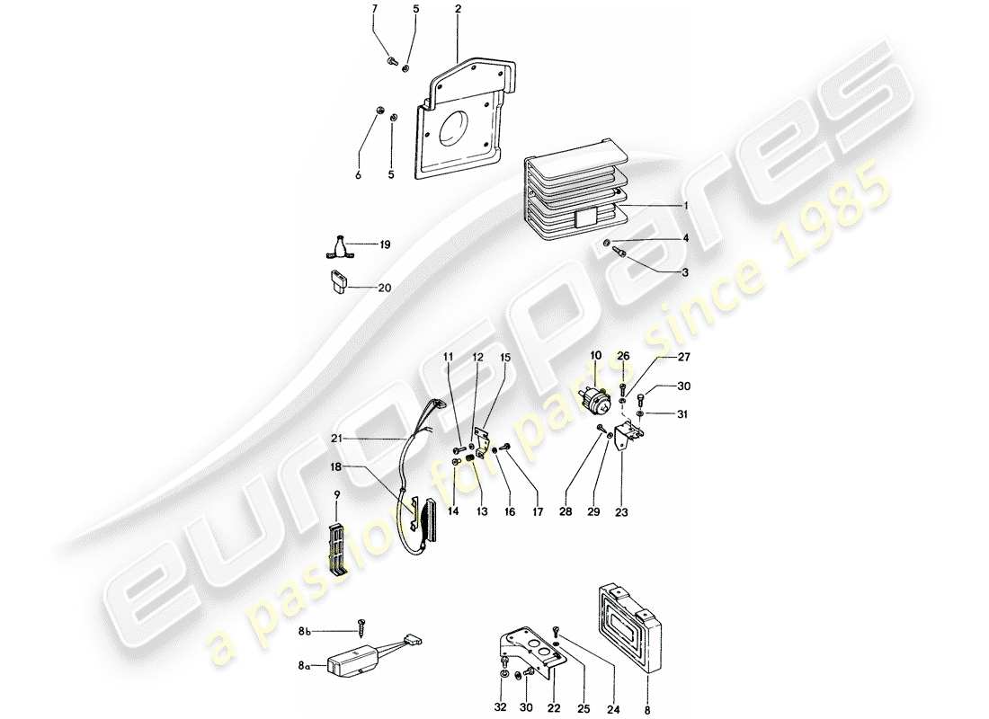 porsche 1974 (914) electrical equipment - engine part diagram