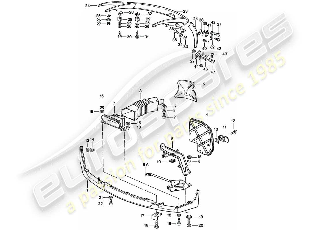porsche 1983 (928) spoiler part diagram