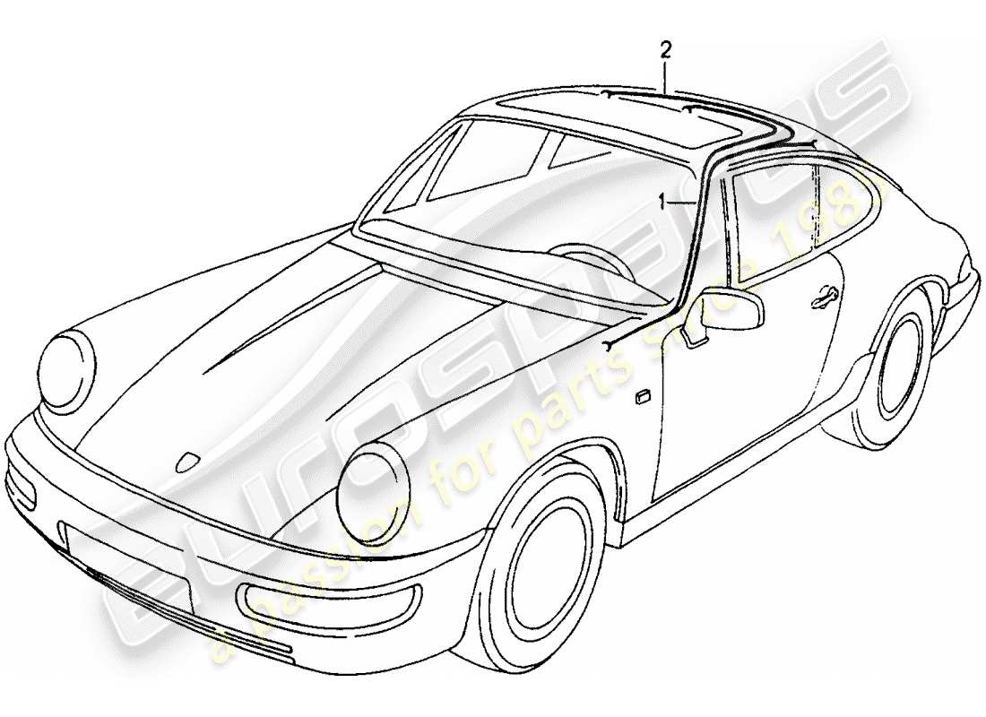 porsche 1989 (964) wiring harnesses - passenger compartment parts diagram