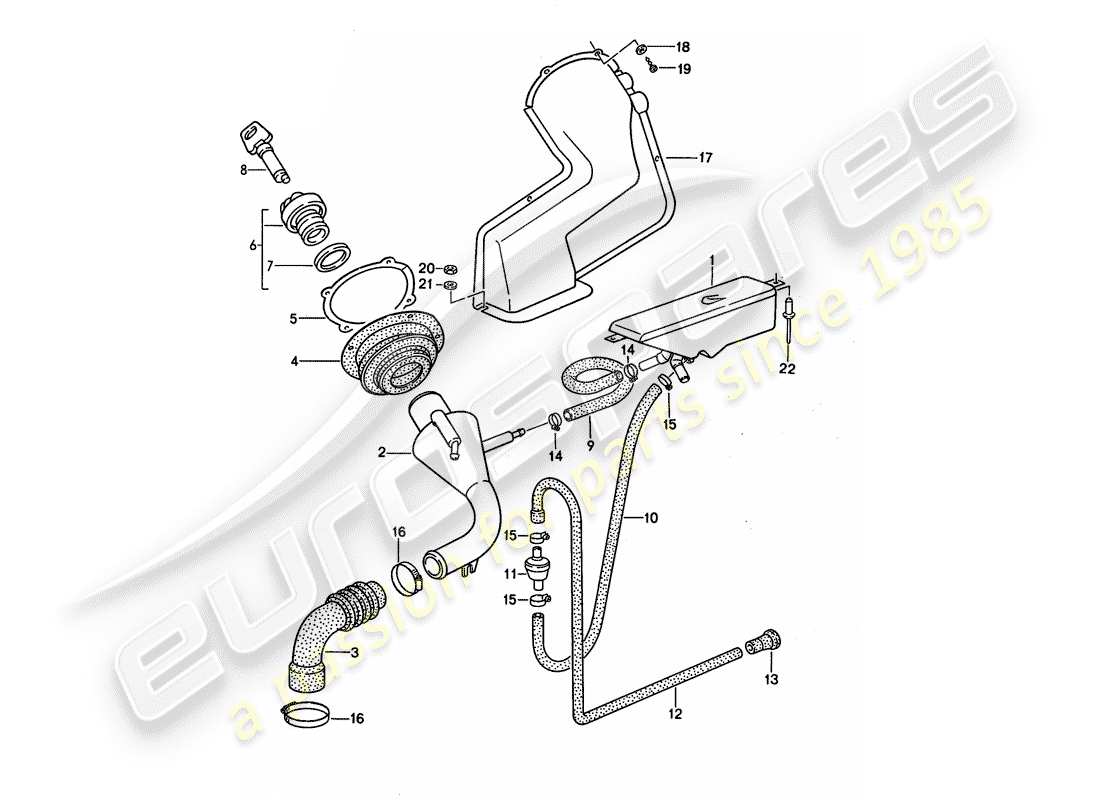 porsche 1989 (944) filler neck parts diagram