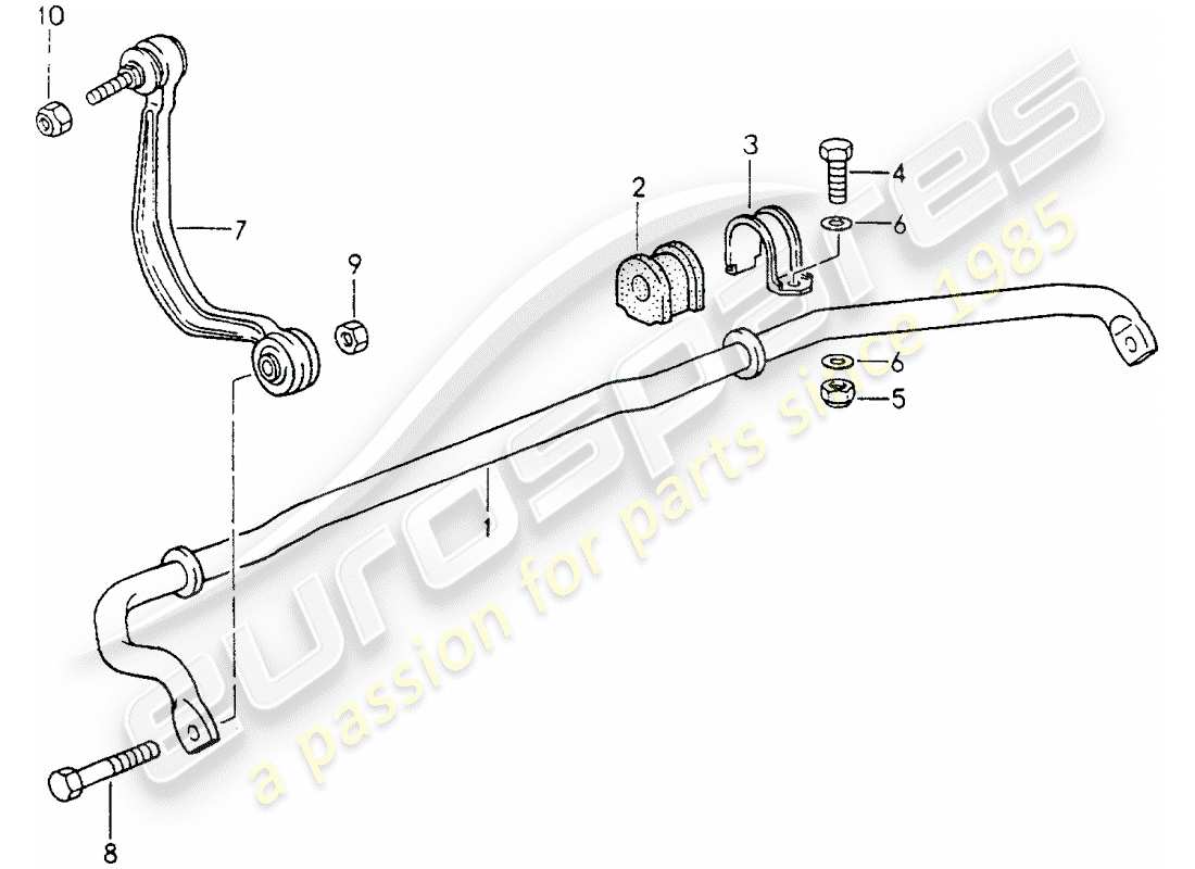 porsche 1990 (964) stabilizer parts diagram
