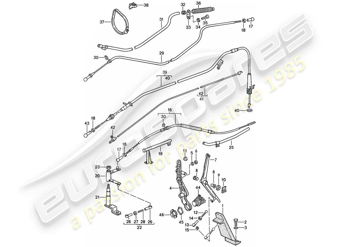 porsche 1983 (928) throttle control part diagram
