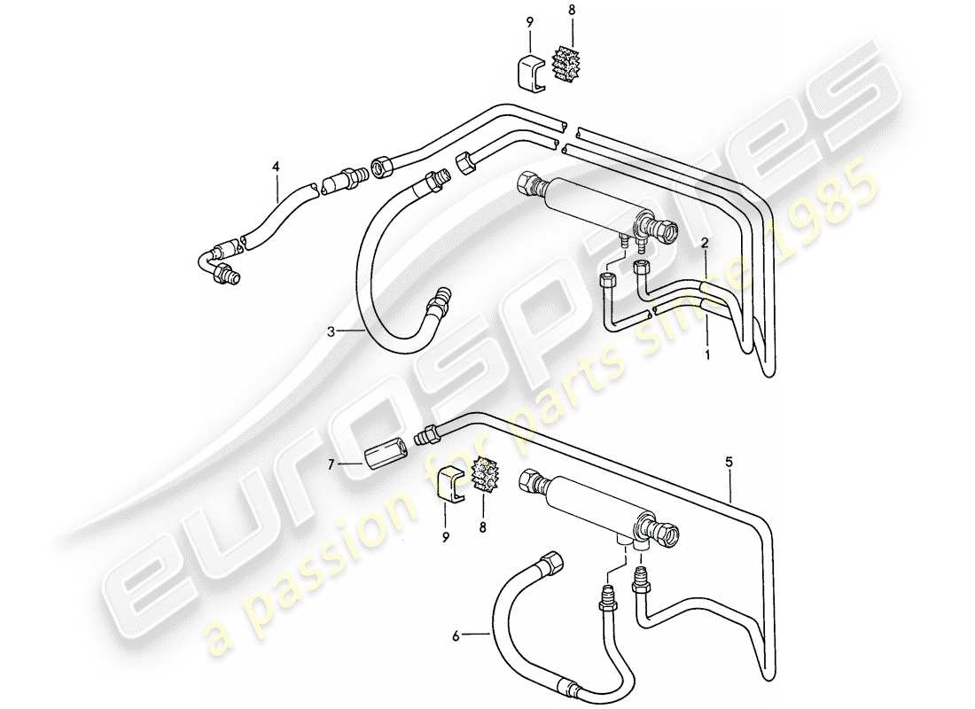porsche 1984 (928) fuel cooling parts diagram