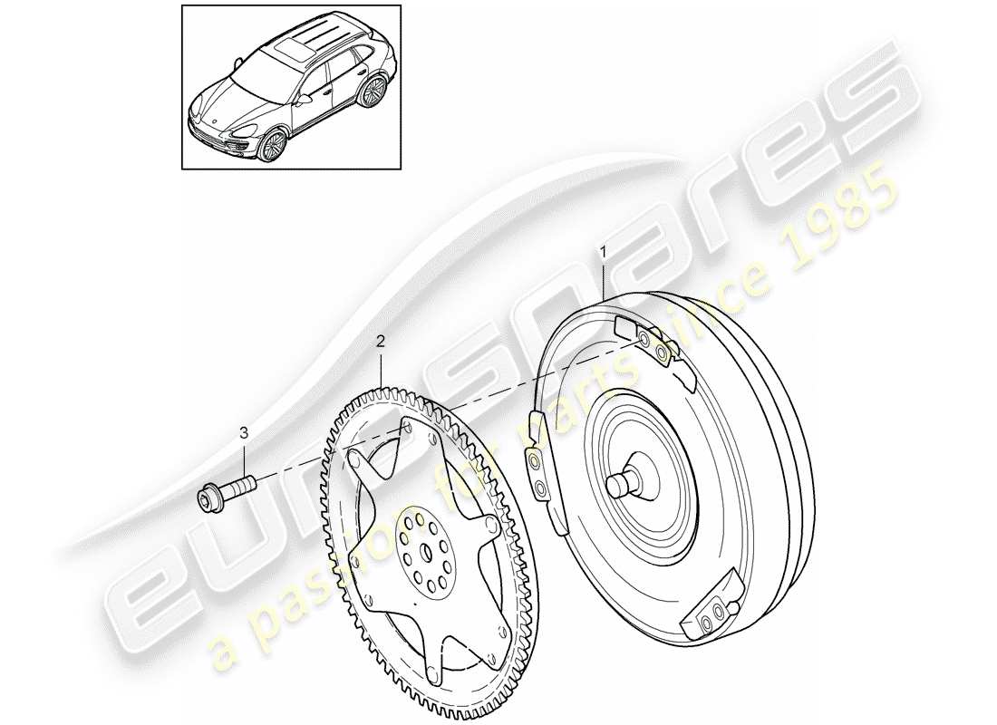 porsche 2014 (cayenne e2 92a) tiptronic converter clutch plate part diagram