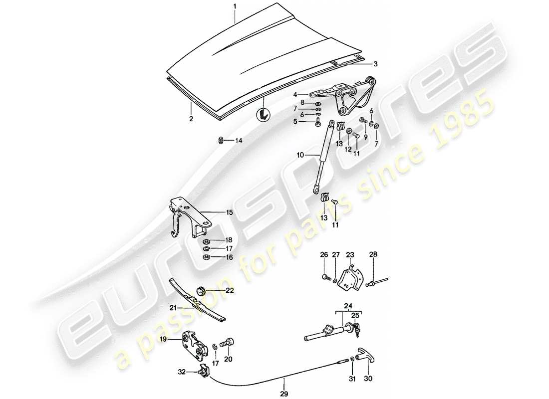 porsche 1981 (911) cover part diagram