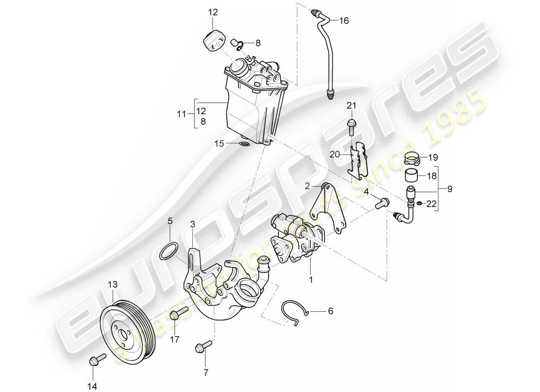 porsche 2009 997-2 turbo / gt2 power steering parts diagram